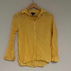 J. Crew Women's Yellow Gingham Button-Down Shirt
